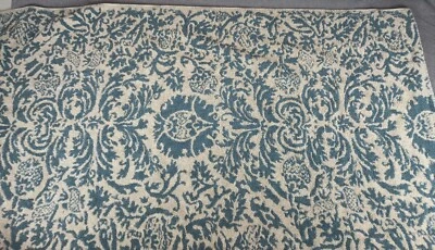 Ralph Lauren Vintage Donovan Blue Cream Scroll Floral Cotton Terry Bath Towel  - Image 1 of 4