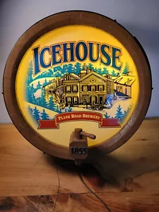 Vintage Eishaus Bier beleuchtetes Fassschild FUNKTIONIERT! 18 zoll - Bild 1 von 12