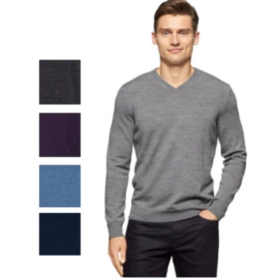 Suéter ligero Merino cuello en V Calvin Klein para hombre - varios colores/tallas AB-6 Foto 1 de 3
