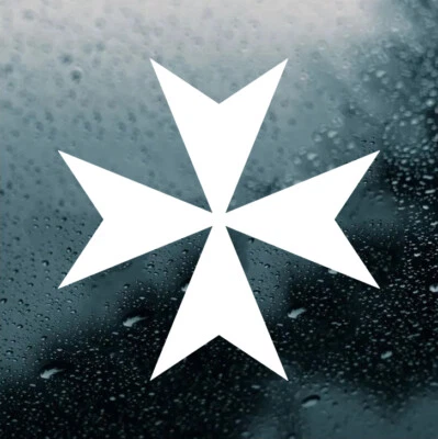MINGLEWOOD TRADING Maltese Cross Vinyl Decal - Heraldry Coat of Arms - Die Cut Sticker