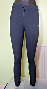 NEW Abercrombie Kids 247-792-0297-091 Girl's Black Leggings with Pink Ankle Logo - Picture 1 of 7