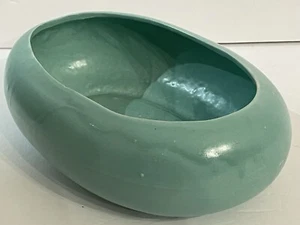 Vintage Roseville Pottery, Green Shallow Dish, Marked With Signature - Picture 1 of 13