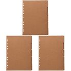 3pcs 4 Books Dividers for Binder A4 Dividers Loose-leaf Page Markers Punched