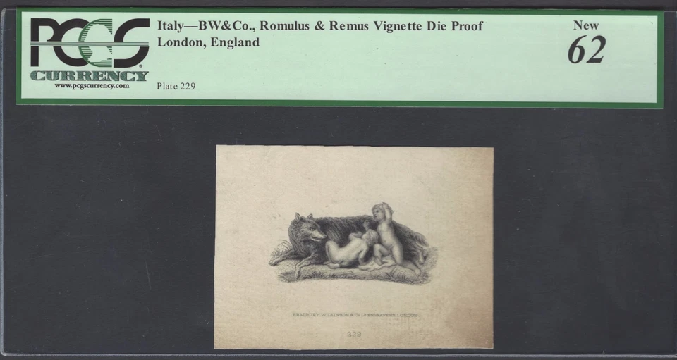 Italy BW&Co. Remlus & Remus Vignette Die Proof Uncirculated  - Image 1 of 2