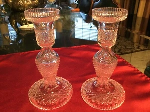 Vintage Pair of Waterford Crystal ALANA Pattern 7.5” Candlesticks - Picture 1 of 7