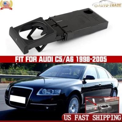 Black Stretch Folding Stretch Cup Holder Stand For Audi A6 C5 98-05 A4 1998-2002 Foto 1 de 4