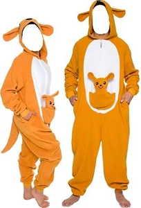 Slim Fit Animal Pajamas Adult One Piece Cosplay Kangaroo Costume Silver Lily Med - Picture 1 of 2