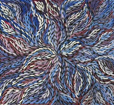 Romero Pitjara Petyarre 💕💕Arte aborigen 94 cm X 85 cm certificado de autenticidad suministrado. RP2S-D Foto 1 de 4