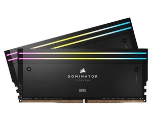 Corsair Dominator Titanium RGB DDR5 64GB 2x32GB Memor 6k MHz CMT64GX5M2B6000C30 - Picture 1 of 9