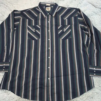 Vintage Ely Cattleman Shirt Mens 3XL Tall Man Western Pearl Snap Rancher Rodeo - Image 1 of 4