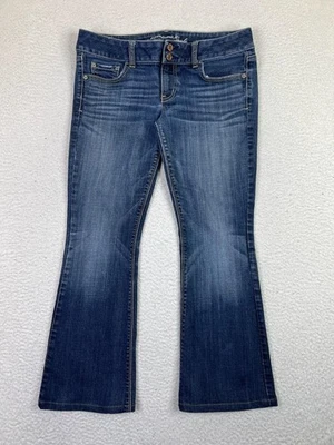 Pantalones de mezclilla American Eagle para mujer 10 azules Artist Bootcut elásticos con doble botón Foto 1 de 4