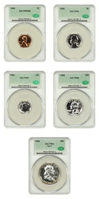 1956 Proof Set 1C-50C CACG PR66 - Proof Sets - Image 1 of 4