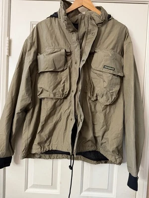 Chaqueta de Pesca Impermeable Hodgman Para Hombre L Caqui Con Capucha Exterior Nylon Malla Forrada Foto 1 de 4
