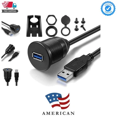 Cable de extensión USB 3.0 macho a USB 3.0 hembra AUX montaje empotrado montaje en coche para... Foto 1 de 4