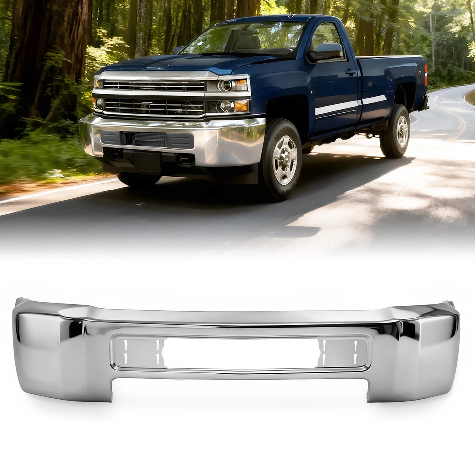Chrome Steel Front Bumper Face Bar For 2015-2019 for Chevy Silverado 2500 3500HD - Изображение 1 из 4