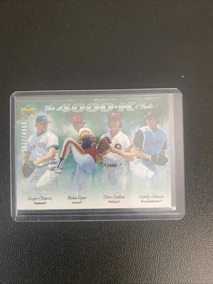 2005 Upper Deck - The 4000-K Club Nolan Ryan, Roger Clemens, Randy Johnson /4000 - Image 1 of 4