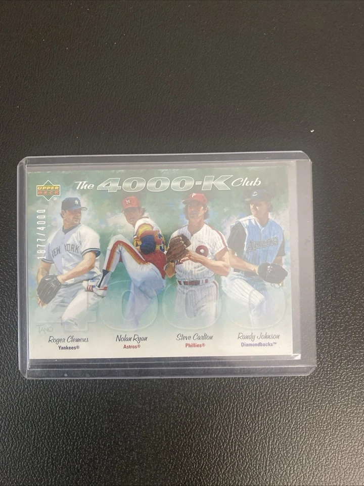 2005 Upper Deck - The 4000-K Club Nolan Ryan, Roger Clemens, Randy Johnson /4000 - Image 1 of 4