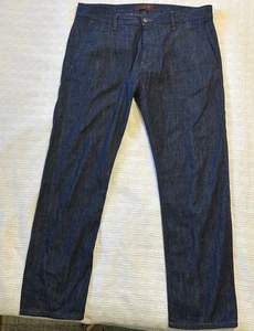 Current/Elliott Pants/Jeans Nelson Pant Mens 34 Indigo Blue Ink Selvage Denim - Picture 1 of 16