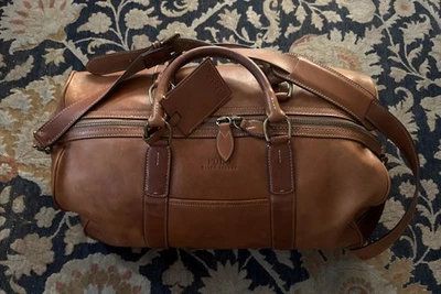 Bolso de Lona Ralph Lauren Welington Cuero Marrón Viaje Grande Rústico Foto 1 de 4