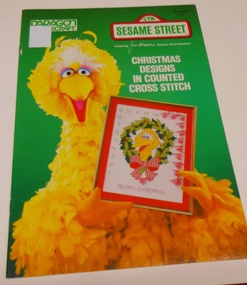 Sesame Street Christmas Counted Cross Stitch Pattern Book BigBird Cookie Monster - Image 1 of 4