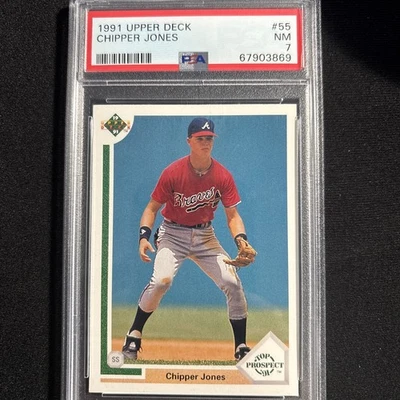 Upper Deck #55 Atlanta Braves Chipper Jones (RC) 1991 PSA 7 casi nuevo excelente 🔥 Foto 1 de 2