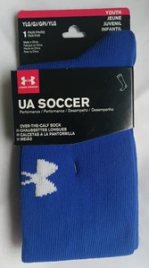 UNDER ARMOUR Royal Blue UA Soccer Over-the-Calf socks YLG 1-4 New - Picture 1 of 2
