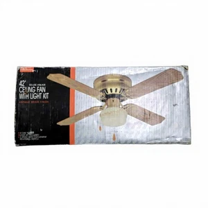 HOME TRENDS 42 Zoll Deluxe 4 Flügel Deckenventilator mit Licht Kit-Antik Messing Fnsh - Bild 1 von 7