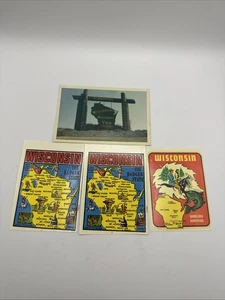 Wisconsin 1960s Decal With Picture Transfer Car Welcome Center Lot 3 - Picture 1 of 5
