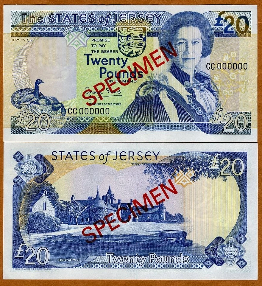Jersey, SPECIMEN, 20 pounds, ND (1993), QEII, P-23s, UNC - Image 1 of 1