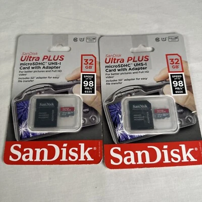 NEW SanDisk Ultra PLUS 32GB micro SDHC UHS-I Memory Card - Image 1 of 2