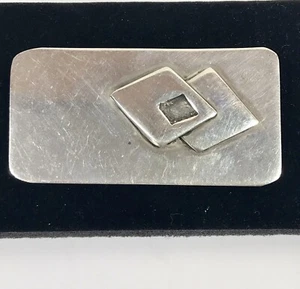 925 Sterling Silber Brosche Anstecknadel Modernist Geometrisch Statement 18,4 G 2,25 Zoll - Bild 1 von 10