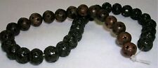 36 ASSORTED CARVED WOODEN BEADS ROUND DEEP DARK BROWN 10mm & MED BROWN 12mm 