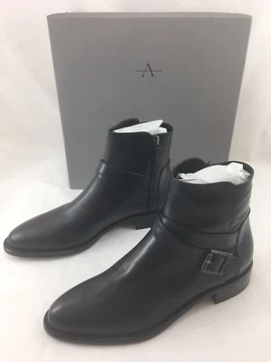 Botín Aquatalia Nellie 9 M Impermeable Cuero de becerro negro Hecho en Italia $495 Foto 1 de 4
