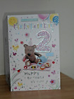 For a Wonderful GRANDDAUGHTER 2 Today ~ Cute Bear ~ 2nd Birthday card ~ Free p&p