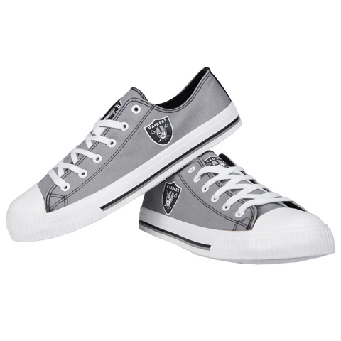 Oakland Raiders Big Logo Low Top Sneakers Team Color Shoes US Men's Sizing Cover