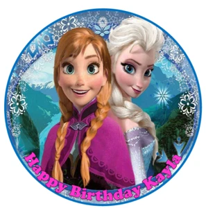 FROZEN Cake topper Personalized Birthday 1/4 Sheet Elsa Anna Edible Image - Picture 1 of 3