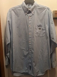 North Carolina Tar heels Men's Large Blue Checked Long Sleeved Button Up Shirt - Picture 1 of 8