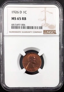 1926 D Lincoln Cent certified MS 65 RB by NGC! Hard to find! - Picture 1 of 4