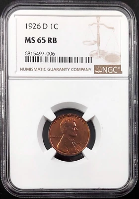 1926 D Lincoln Cent certified MS 65 RB by NGC! Hard to find! - Image 1 of 4