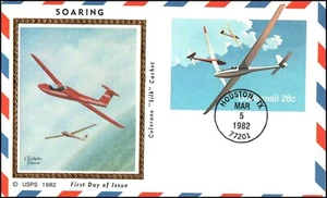 USA Post Card - 1982 - Soaring Glider Airplane, Scott # UXC20 Colorano FDC - Picture 1 of 1