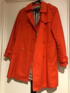 Burberry Old Tag Made in England Rare Color Orange Trench Coat - Picture 1 of 9
