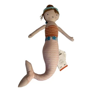 New Soft Cloth Mermaid Plush Doll Yarn Hair Blue Stars Nautical Beach Decor - Picture 1 of 9