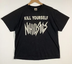 Vintage 90s Nihilistics Kill Yourself T-Shirt Size XL Hardcore Punk Ron Rancid - Picture 1 of 4