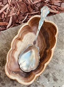 Sterling Silver Berry Serving Spoon Monogram "D" 9" Copyright 1986 Hand Painted - Picture 1 of 7