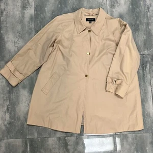 Jones New York Womens Beige Tan Resistant Rain Coat Plus Size 2x - Picture 1 of 5