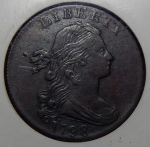 1798 2nd HAIR NGC XF45BN S-184 DRAPED BUST LARGE CENT - Picture 1 of 4
