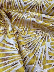 Metallic Brocade Fabric Sold By Yard Gold Yellow Upholstery Dress Pillow Art Dec - Picture 1 of 8