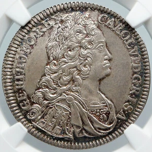 1734 AUSTRIA Holy Roman Empire CHARLES VI AUSTRIAN Silver 1/4 Th Coin NGC i88875 - Picture 1 of 5