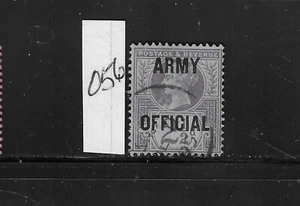 GREAT BRITAIN SCOTT #O56 1896 ARMY OFFICIAL OVEPT- 2 1/2 (VIOLET/BLUE)-USED - Picture 1 of 1