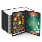 Wechef 30 Pack Restaurant Menu Covers 8.5 X 14 Double Fold 2 Pages 4 Views Black
